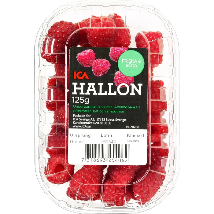 Hallon 125g Klass 1 ICA