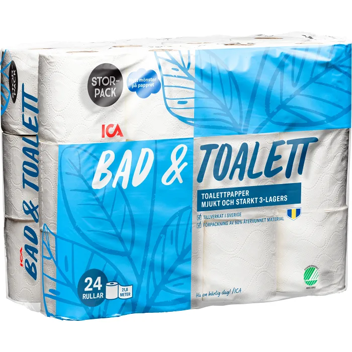 Bad & Toalett Toalettpapper 24-p Miljömärkt ICA