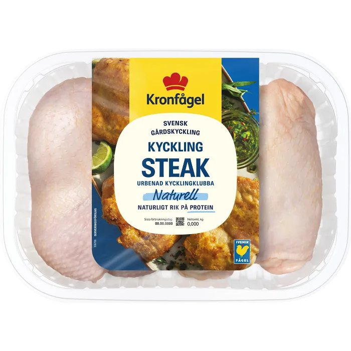 Kycklingsteak Färsk Urbenad Kycklingklubba ca 900g Kronfågel
