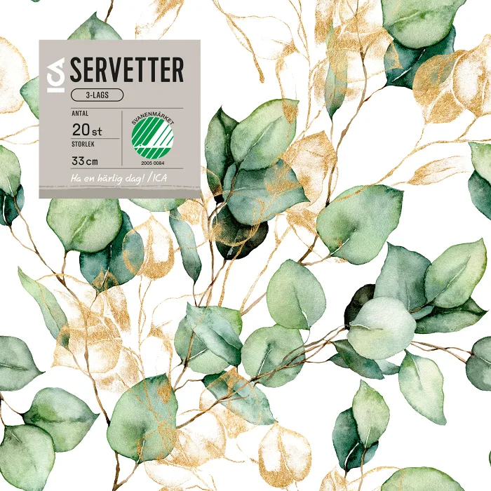 Servett Greenish 33cm 20-p ICA