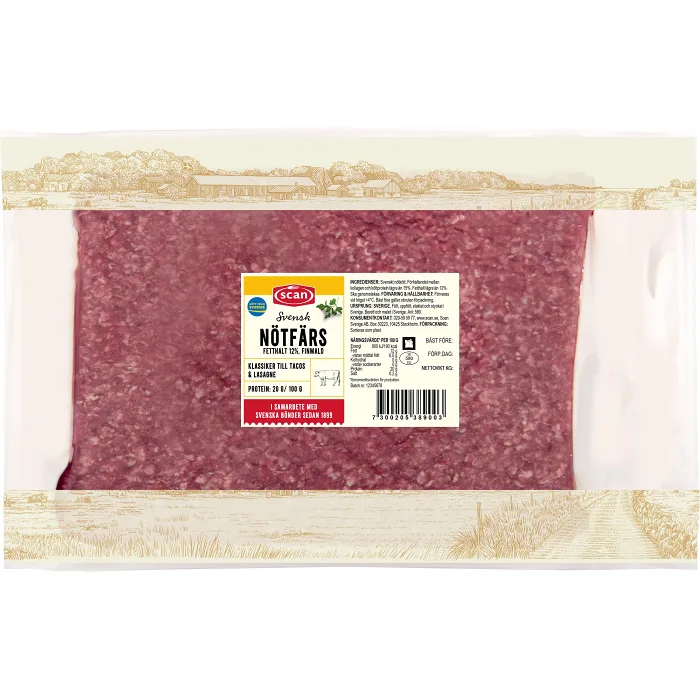 Nötfärs Färsk 12% 1kg Scan