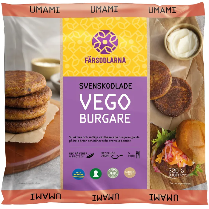 Vegoburgare Umami Svenskodlade 320g Svenska Färsodlarna