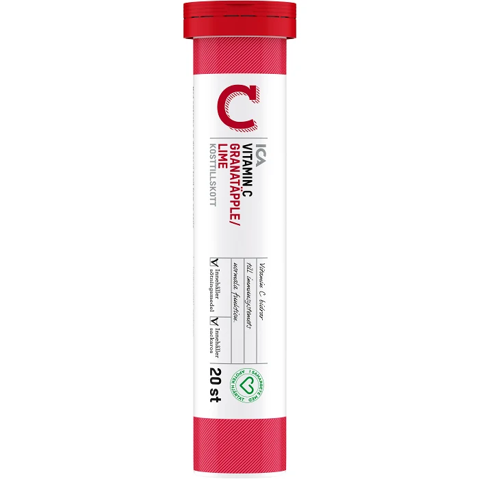 Vitamin C Granatäpple Kosttillskott brustablett 20st ICA Hjärtat
