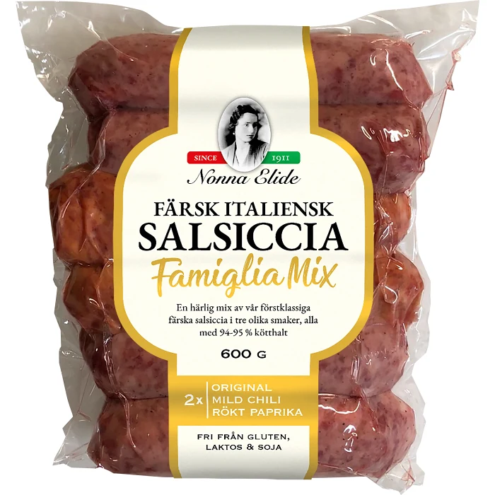 Färsk Korv Salsiccia Familje Mix 600g Nonna Elide