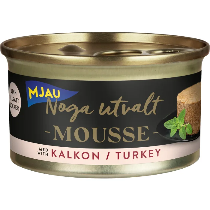 Våtfoder Katt Mousse Kalkon 85g Mjau Noga Utvalt