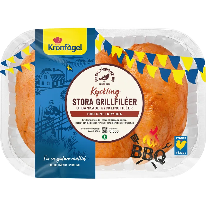 Kycklinggrillfilé BBQ Stora Grillkryddad ca 850g Kronfågel