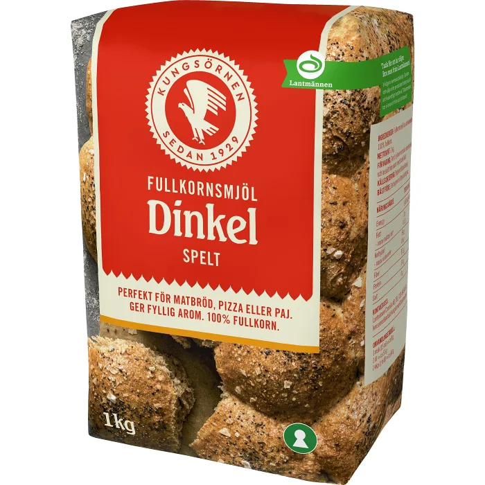 Dinkelmjöl fullkorn 1kg Kungsörnen