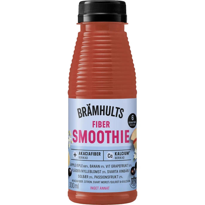Fiber Smoothie Äpple Svarta vinbär Fläder 300ml Brämhults