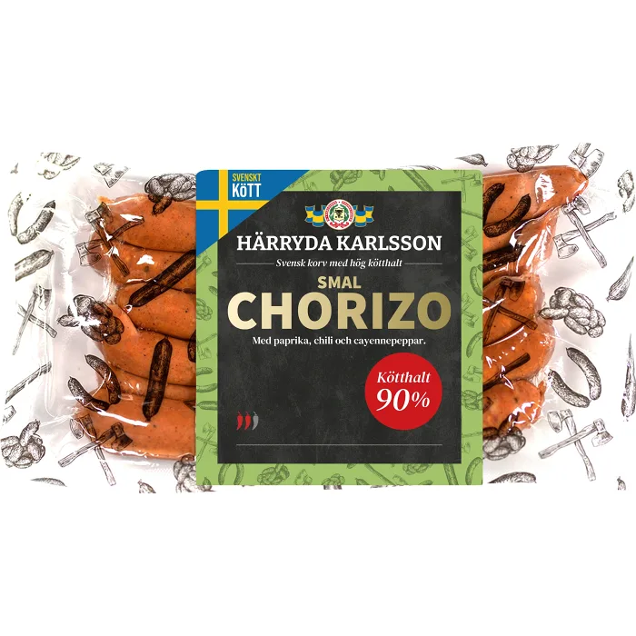 Chorizo Smal 90% Kötthalt 240g Härryda Karlsson