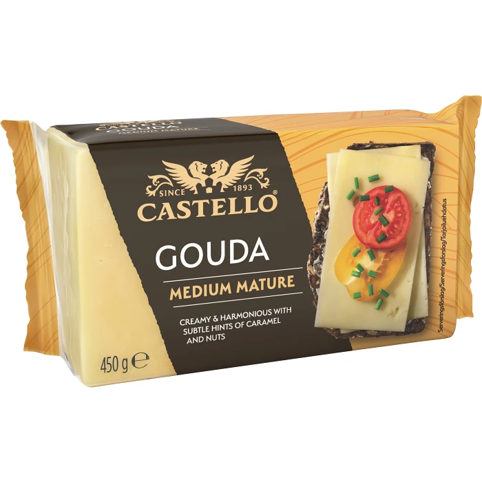 Hårdost Gouda medium mature 30% 450g Castello
