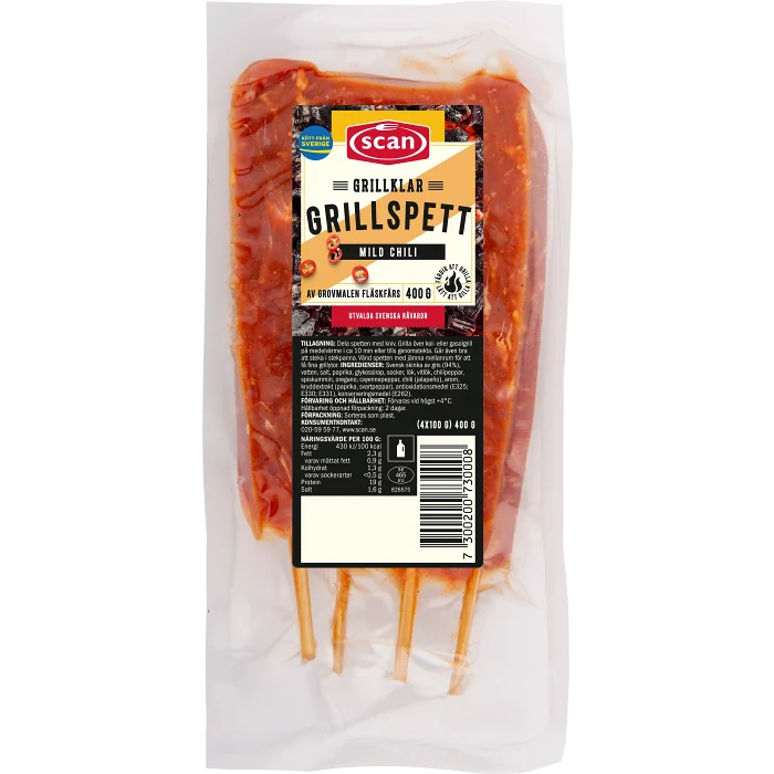 Grillspett Färsk Mild Chili 400g Scan