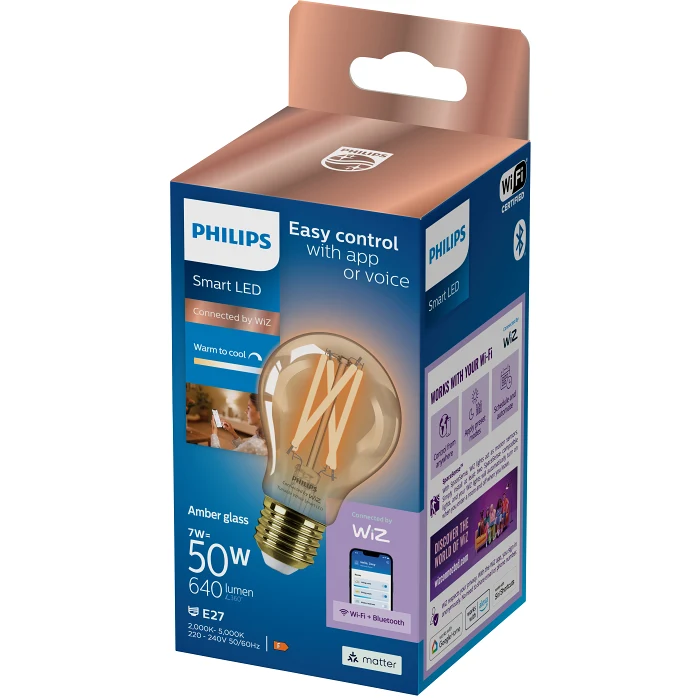 SMART LED WiZ Vintage 640lm(50W) E27 Dimbar Philips