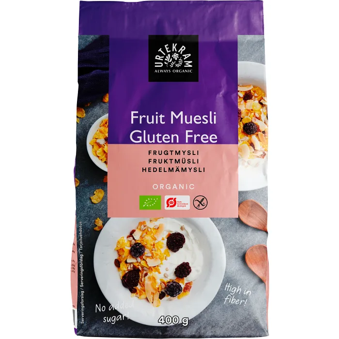 Fruktmüsli Glutenfri Ekologisk 400g Urtekram