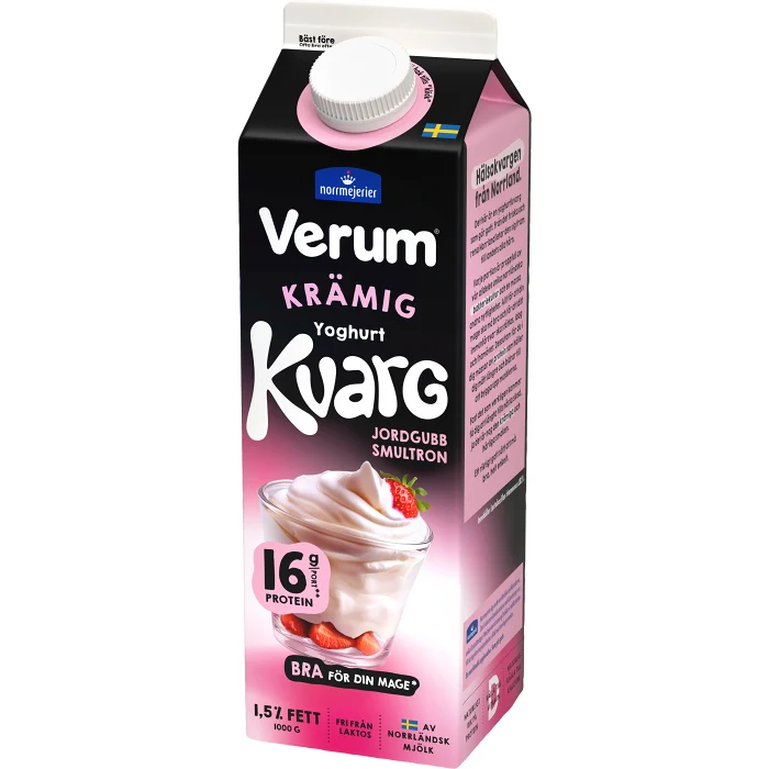 Yoghurtkvarg Jordgubb Smultron 1,5% 1000g Verum
