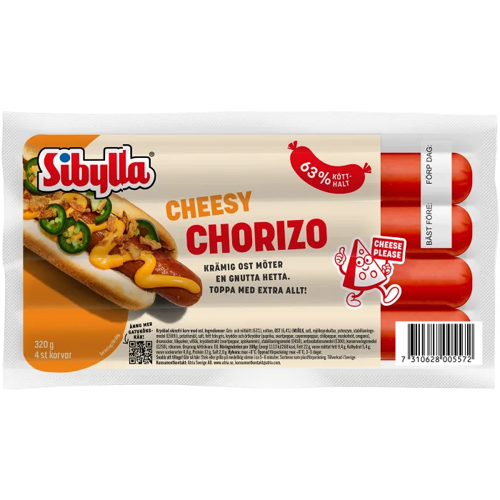 Kryddkorv Cheesy Chorizo 320g Sibylla