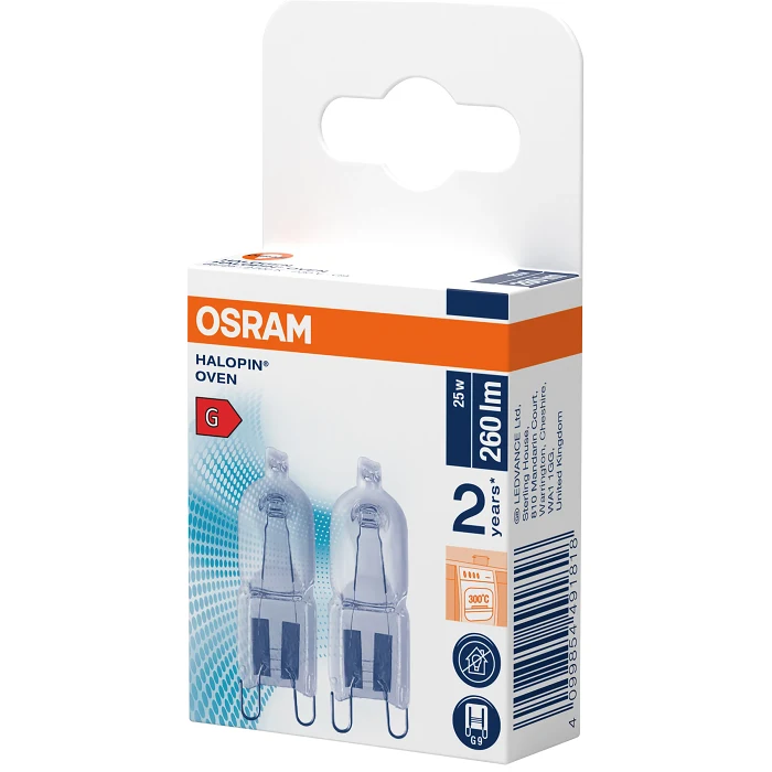 Ugnslampa 230V G9 260lm(25W) 2p Osram