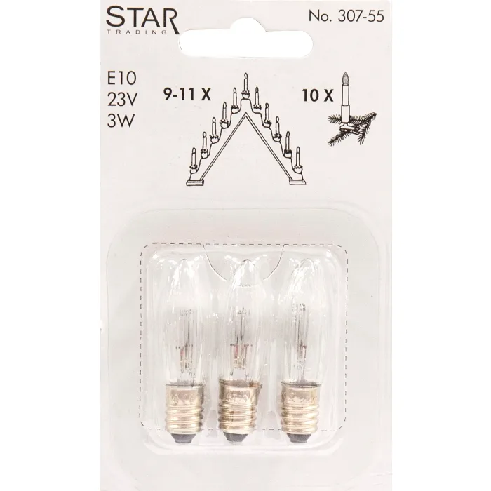 Reservlampa 23V, 3W E10 3-p Star Trading