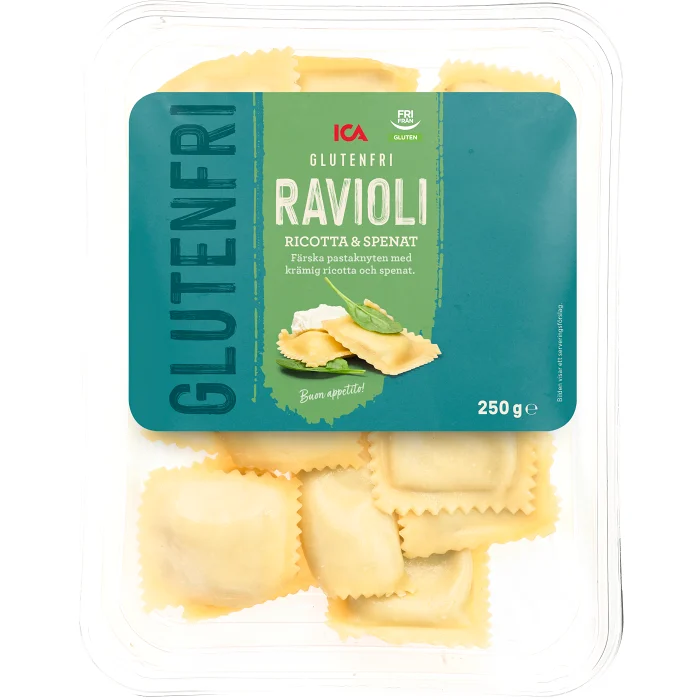 Pasta Ravioli Ricotta och Spenat Glutenfri Färsk 250g ICA