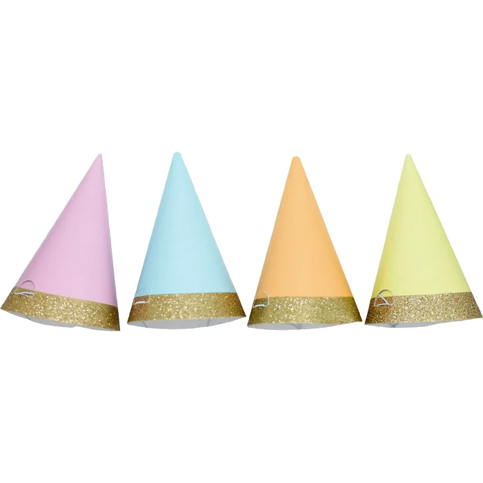 Partyhattar mini glitter 8-p Happy Party