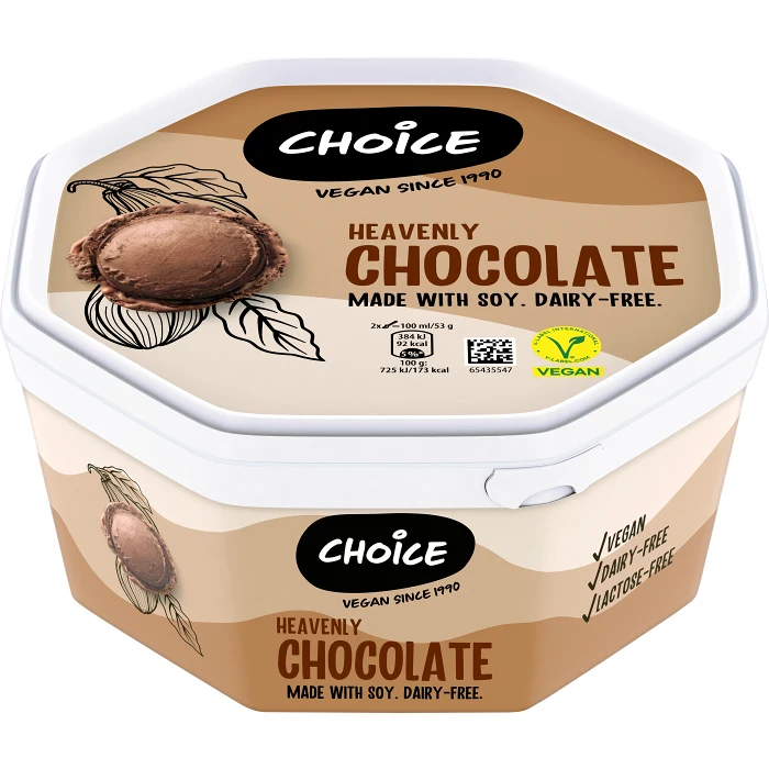 Glass Heavenly chocolate mjölk och laktosfri Vegansk 750ml Choice