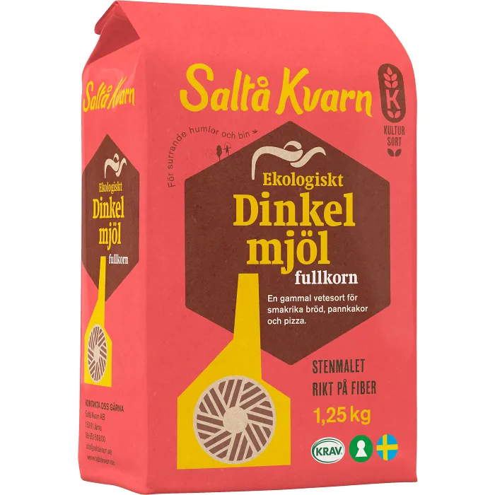 Dinkelmjöl Fullkorn 1,25Kg KRAV Saltå Kvarn