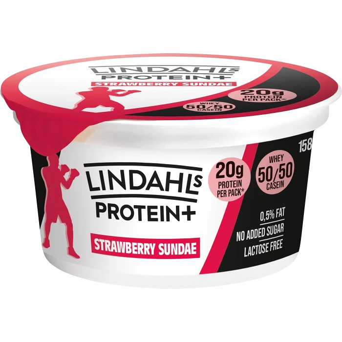 Kvarg Strawberry Sundae Laktosfri 158g Lindahls