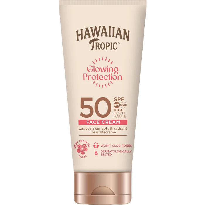 Solskyddskräm för ansikte Glowing Protection Face SPF50 50ml Hawaiian Tropic