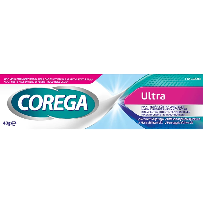 Tandprotesfixativ Corega Ultra Fixativkräm för Tandprotes 40g Corega