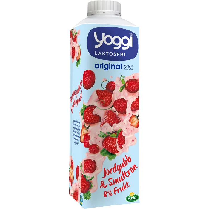 Yoghurt Original Jordgubb Smultron 2% Laktosfri 1000 Yoggi®