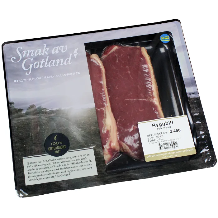 Ryggbiff med kappa 2x225g Smak av Gotland