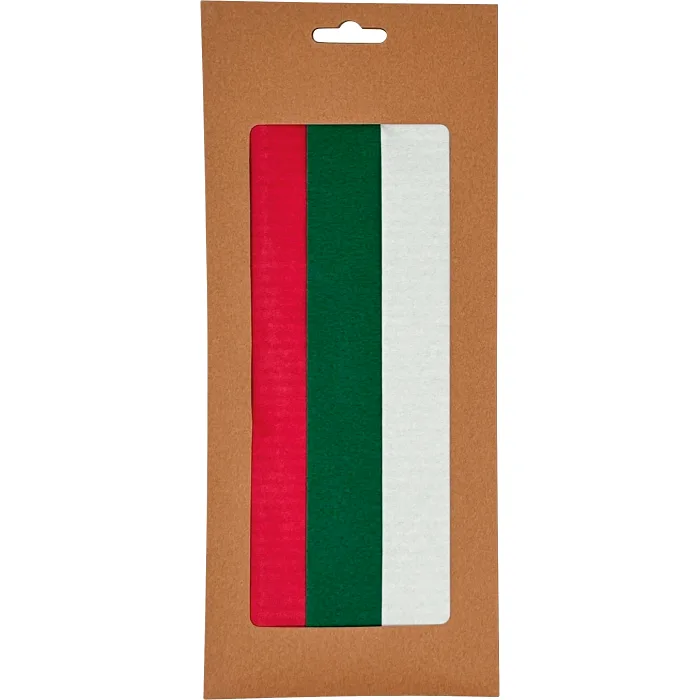 Silkespapper 6 ark röd, grön, vit