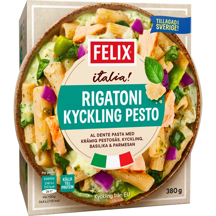 Rigatoni kyckling pesto 380g Felix
