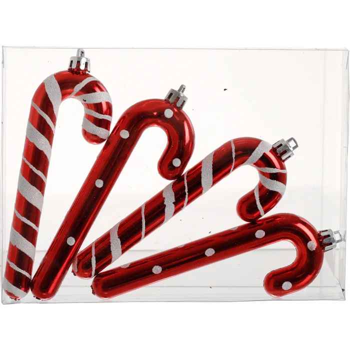 Hänge polkagris 12cm 4-p Festive