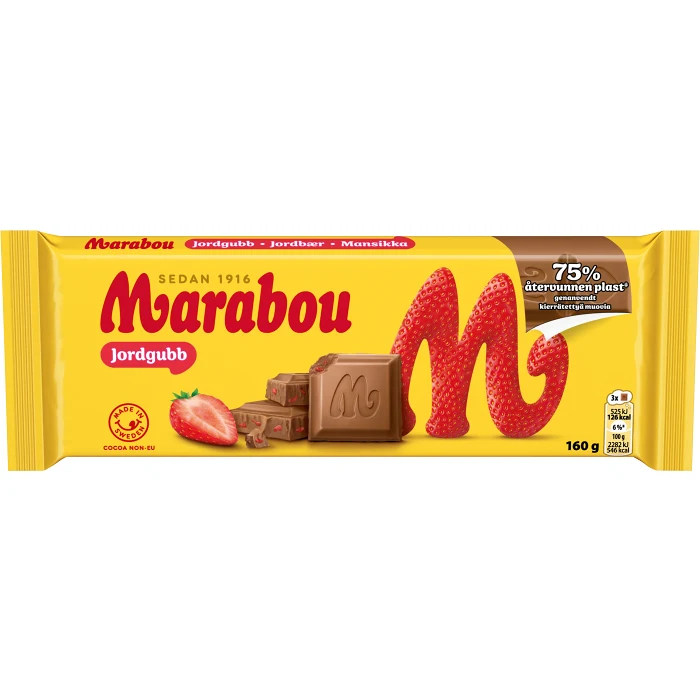 Chokladkaka Jordgubb 160g Marabou