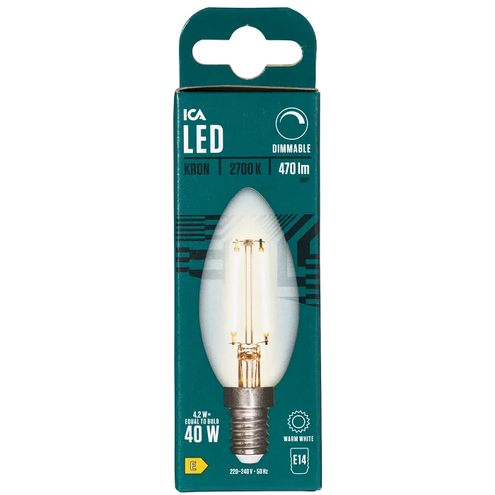 LED Kron E14 470lm(40W) Dimbar ICA