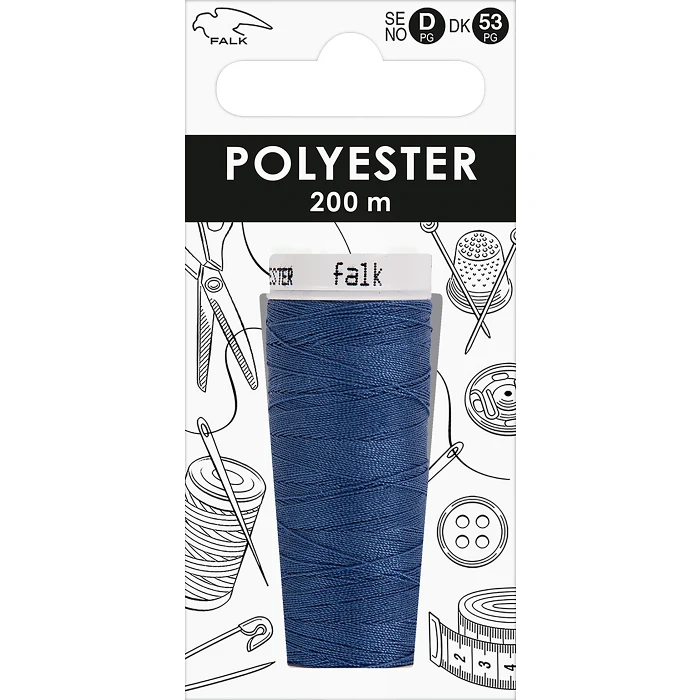 Sytråd blå syntet 200m Falk