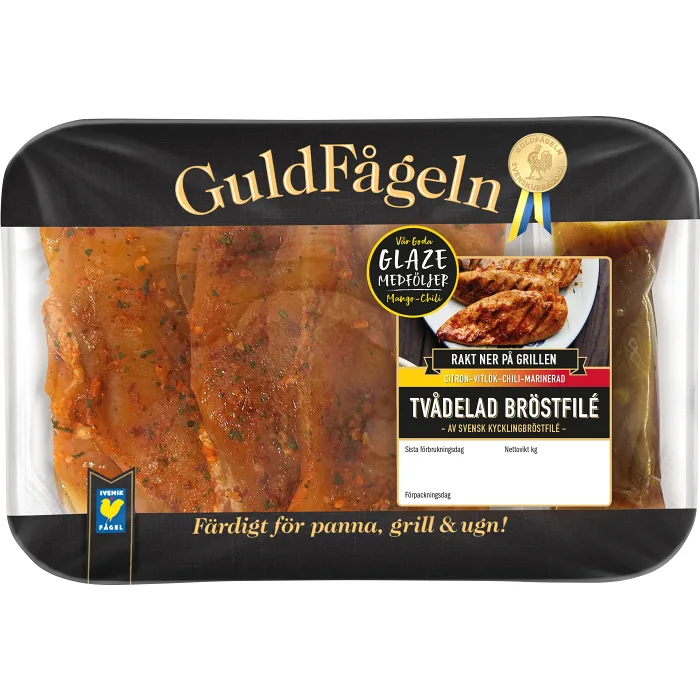 Kycklingbröstfilé Färsk Tvådelad Citron/Chili ca 950g Guldfågeln