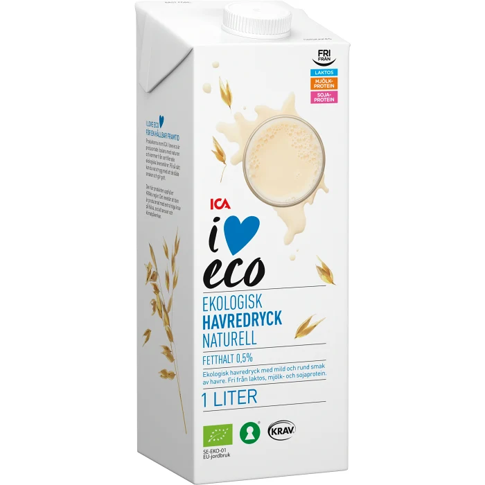Havredryck Naturell KRAV 1l ICA I love eco
