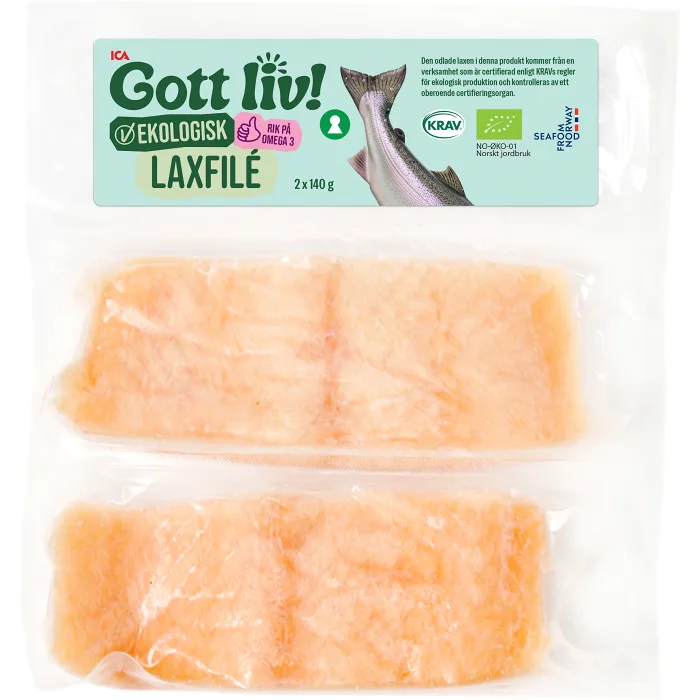 Lax i portionsbitar Fryst 2-p 280g KRAV ICA I love eco