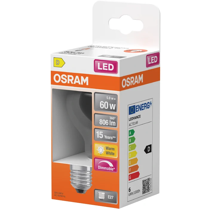 LED Normal E27 806lm(60W) Dimbar Osram