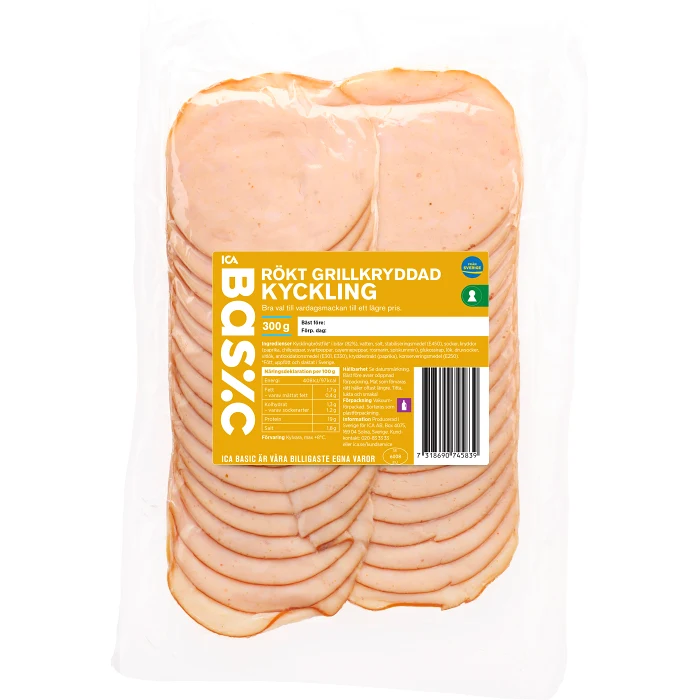 Kyckling Rökt Grillkryddad 300g ICA Basic