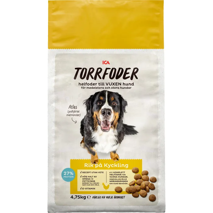 Torrfoder Hund Stor Kyckling 4.75kg ICA