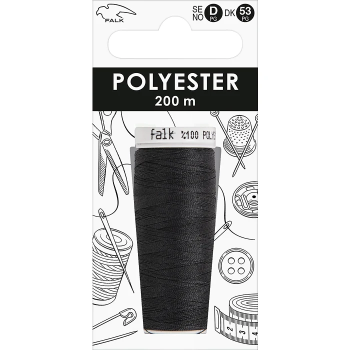 Sytråd syntet 200m mörkgrå Falk