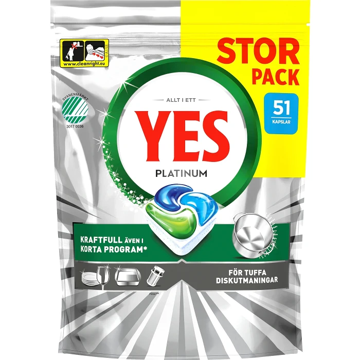 Maskindisk Platinum All in On 51 Styck YES