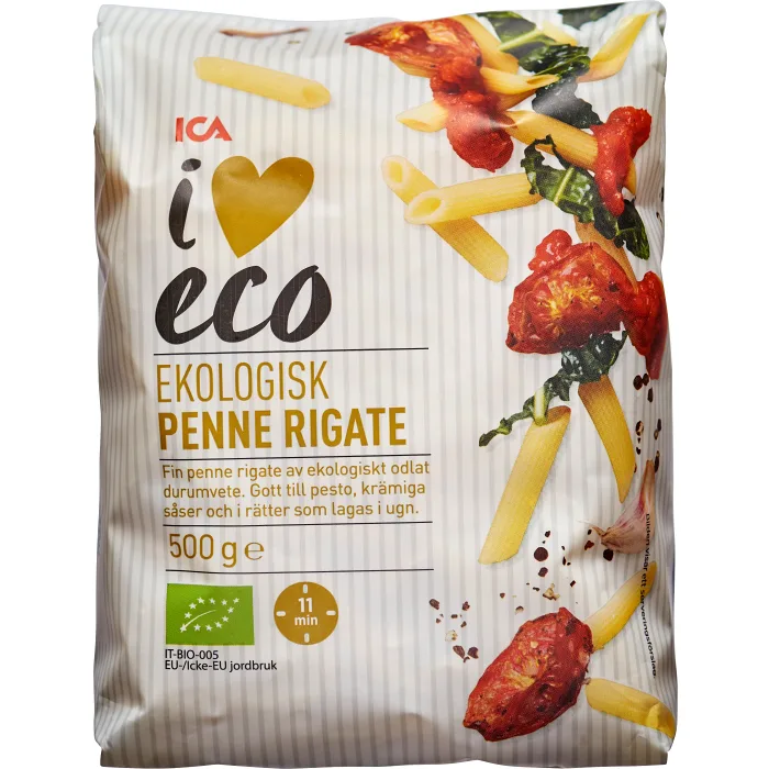 Penne rigate Ekologisk 500g ICA I love eco
