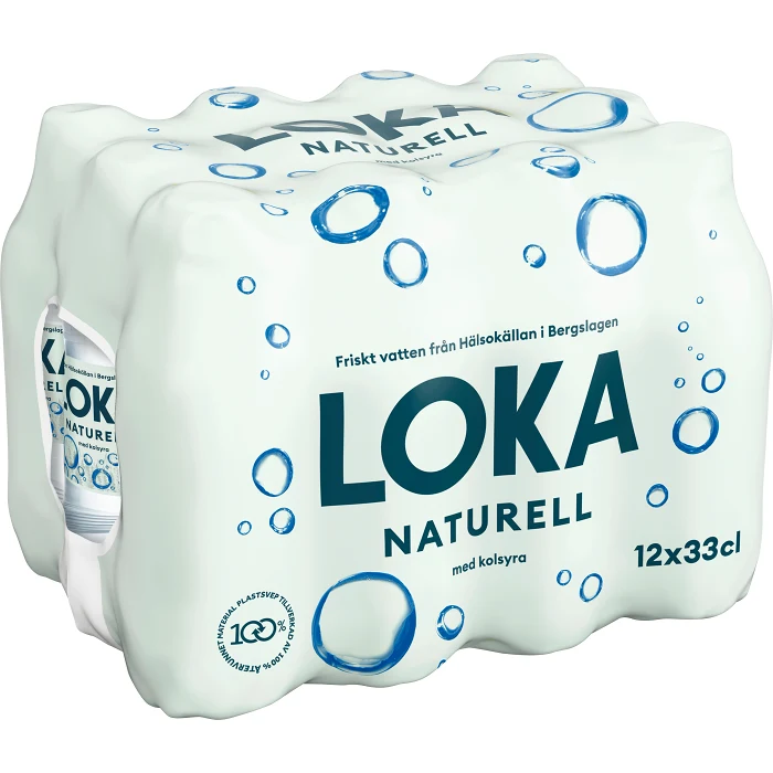Vatten Kolsyrad Naturell 33cl 12-p Loka