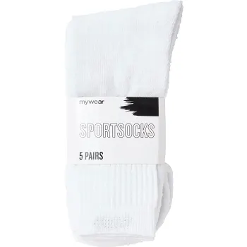 Sportsocka 5p vit 41/45 mywear.