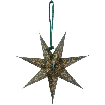 Stjärna Mini 20 cm grön / guld ICA.