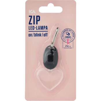 Zip-LED Hjärta svart Rosa Bandet ICA.