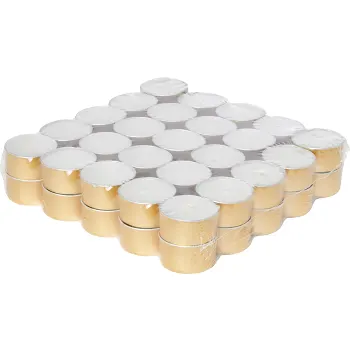 Tealight 6h 50pcs gold.